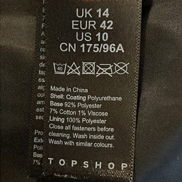 TOPSHOP Faux leather moto jacket- black silver zipper & snaps - Picture 4 of 5